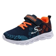 Cathalem Boys Shoes Youth Kids Shoes Toddler Boys Girls Athletic Running Sports Sneakers for Toddler (34,Dark Blue)